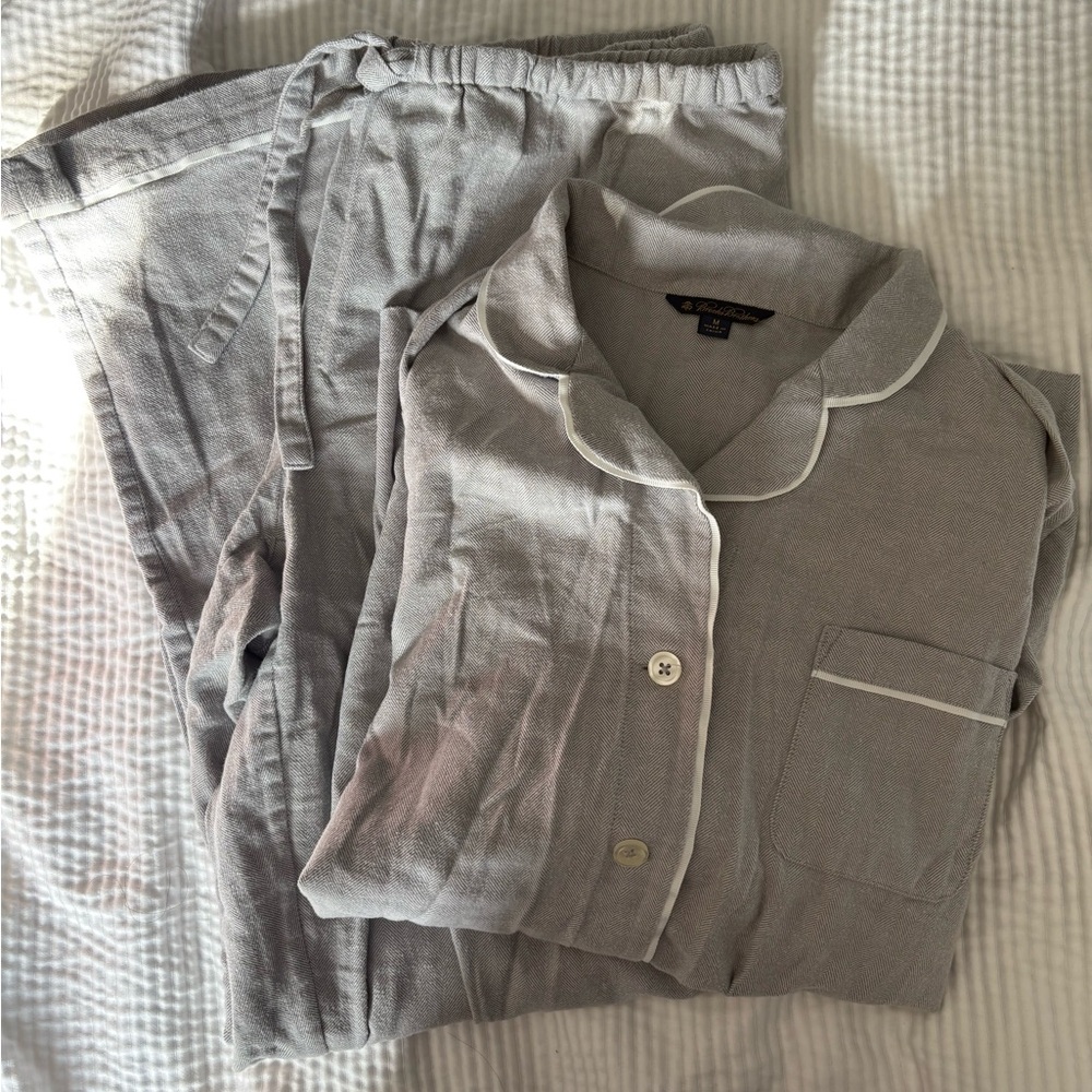 Brooks Brothers Gray Herringbone Fabric